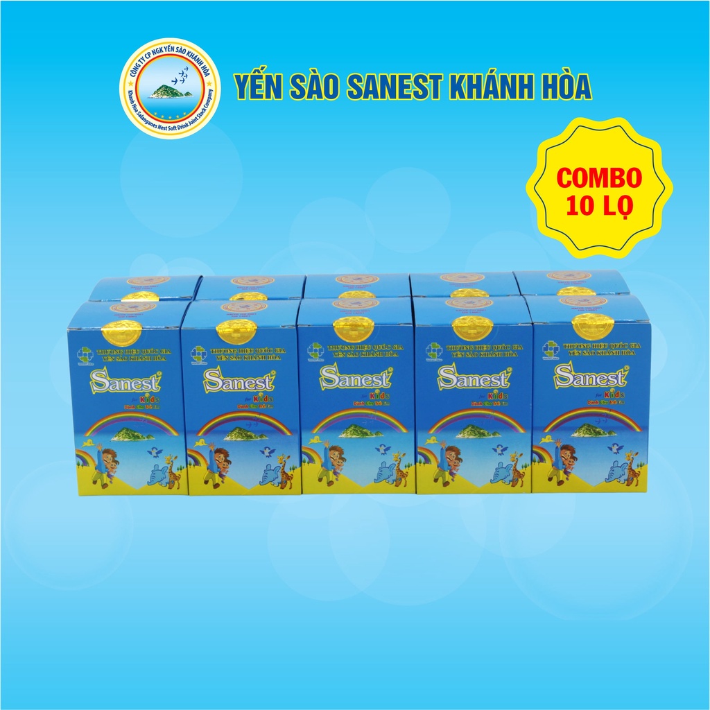 [Combo 10 lọ] Nước Yến sào Khánh Hòa Sanest dành cho trẻ em đóng lọ 62ml 0161