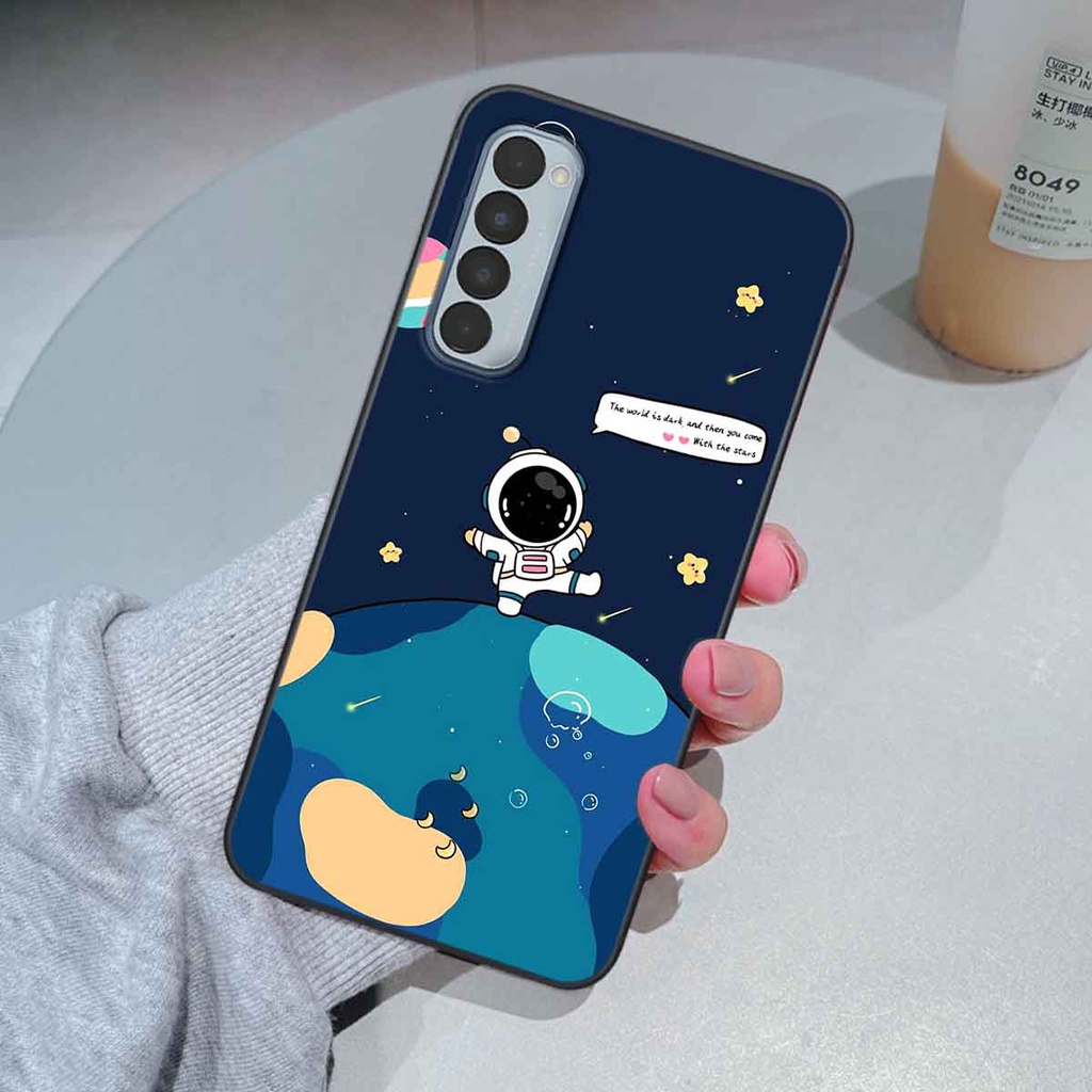 Ốp Oppo Reno4 /  Reno4 Pro / Reno 4 in hình vũ trụ, phi hành gia bầu trời cute dễ thương