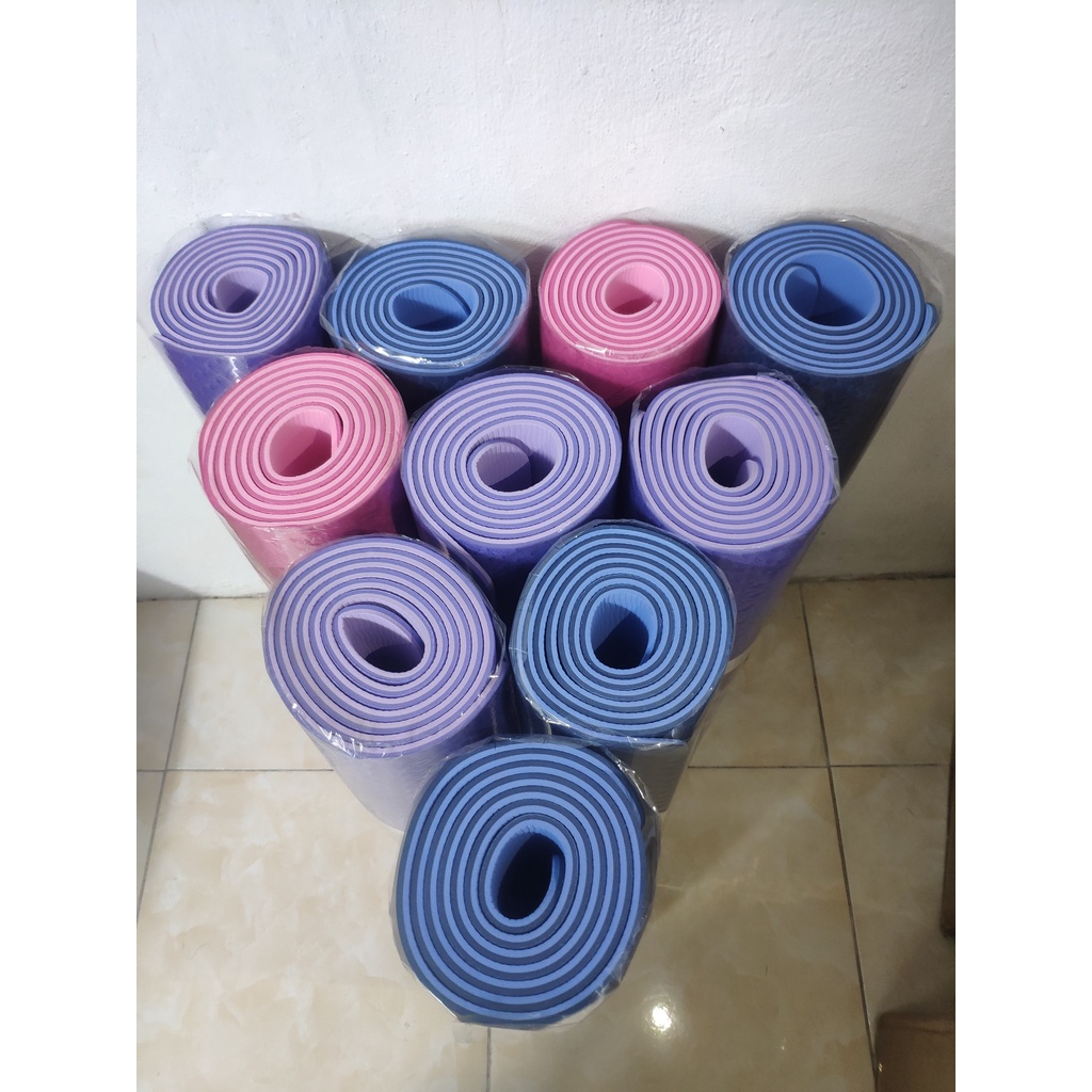 Thảm Yoga Định Tuyến Cao Cấp Dày 6mm, 8mm, Thảm Tập Yoga Gym TPE Loại 1 Chống Trơn Trượt (Tặng Túi Xị