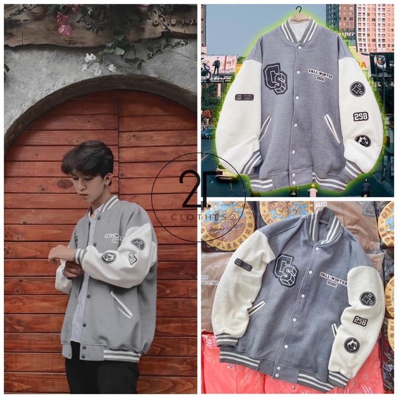 Áo Khoác Nỉ Bóng Chày- Áo Bomber Candles Jacket Nỉ In Hình
