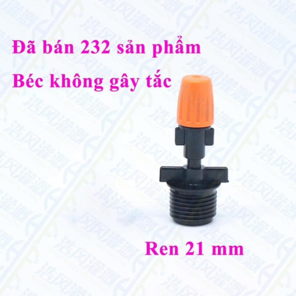 Béc phun sương màu cam và ren 21mm ( nhựa cao cấp) đầu phun không bị tắc, điều chỉnh được lượng phun - Công cụ tiện ích