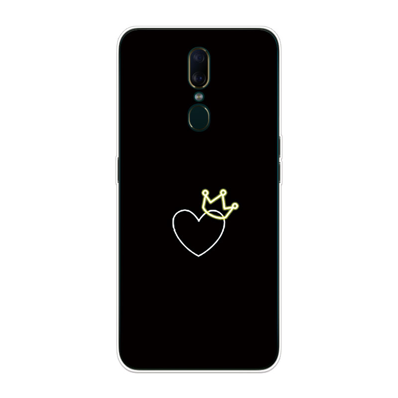 Ốp Lưng Oppo F7 F9 F11 Pro TPU mềm Case Cá tính đen tuyền Two