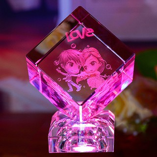 Quà lưu niệm pha lê cô dâu chú rể hình thoi - Quà tặng sinh nhật -  [ MIỄN PHÍ GÓI QUÀ - TẶNG THIỆP ]