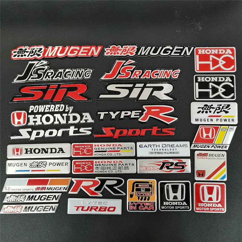 Logo Mugen 3D Bằng Kim Loại Dán Trang Trí Thân Xe Hơi Honda