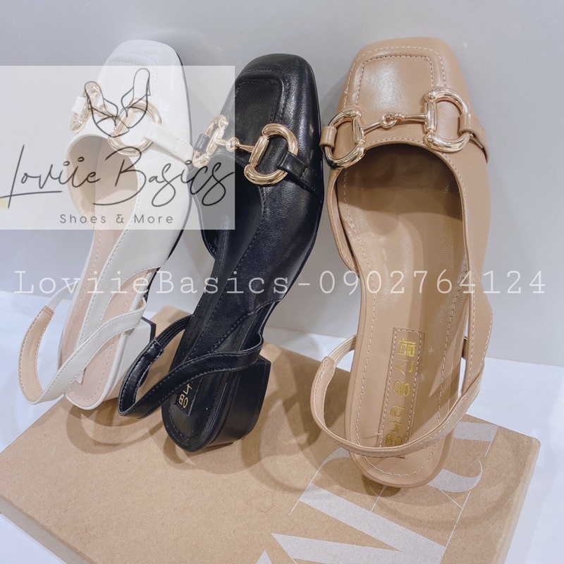 SANDAL NỮ LOVIIE BASICS - GIÀY BÍT MŨI NỮ ĐẾ VUÔNG - DÉP SỤC NỮ THỜI TRANG  QUAI GÀI HỞ HẬU G211121 B211203