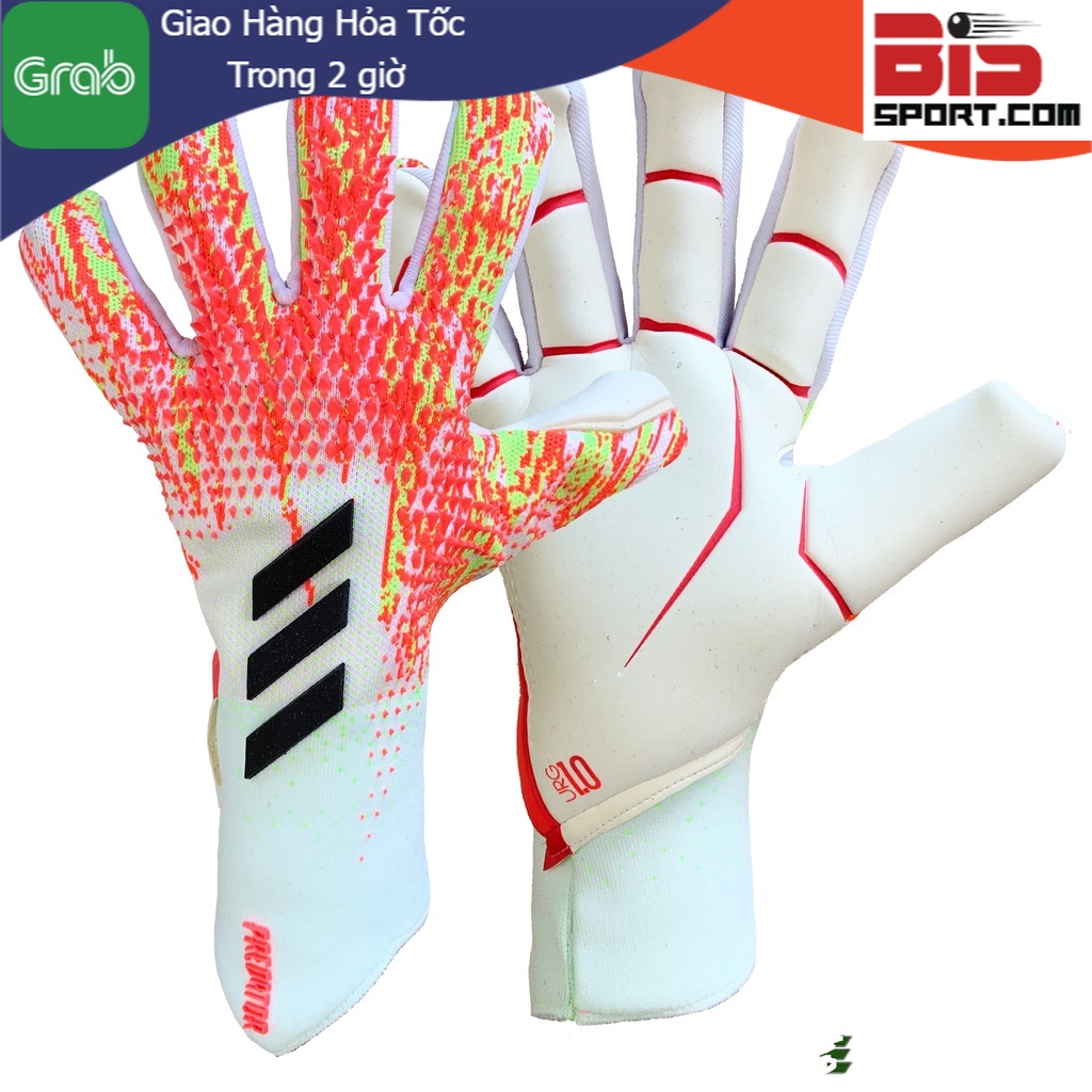 Găng Tay Thủ Môn Chuyên Nghiệp -  Adidas Predator Pro - Loại Gai  - Màu Trắng Đỏ Cam