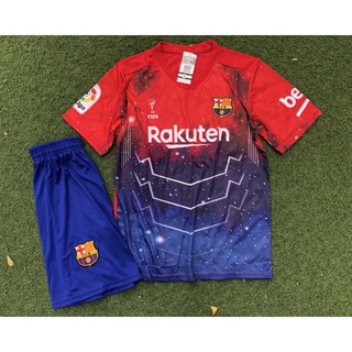 Bộ Quần Áo Đá Bóng Barca Thiết Kế Tone Màu Galaxy Đặc Sắc