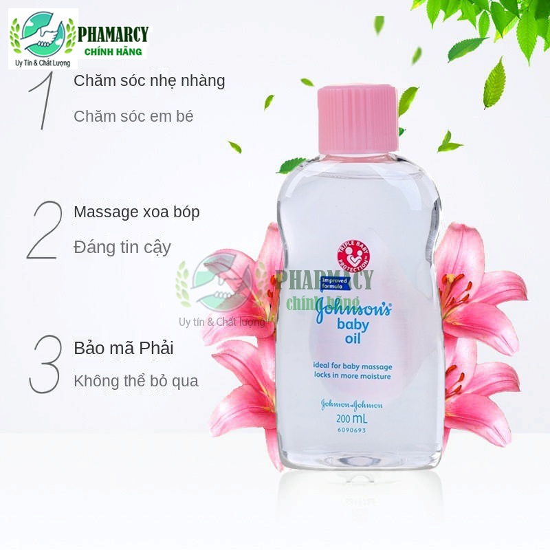 Dầu dưỡng ẩm massage Johnson's baby oil mát xa cho bé từ sơ sinh date xa 2025
