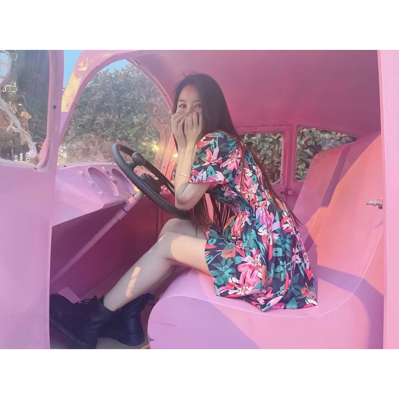 [HÀNG ORDER 3-5 ngày] Váy Hoa Nhí Cổ Vuông Đầm Hoa Nữ Tay Bèo Dáng Dài Váy Vintage Siêu Hot | BigBuy360 - bigbuy360.vn