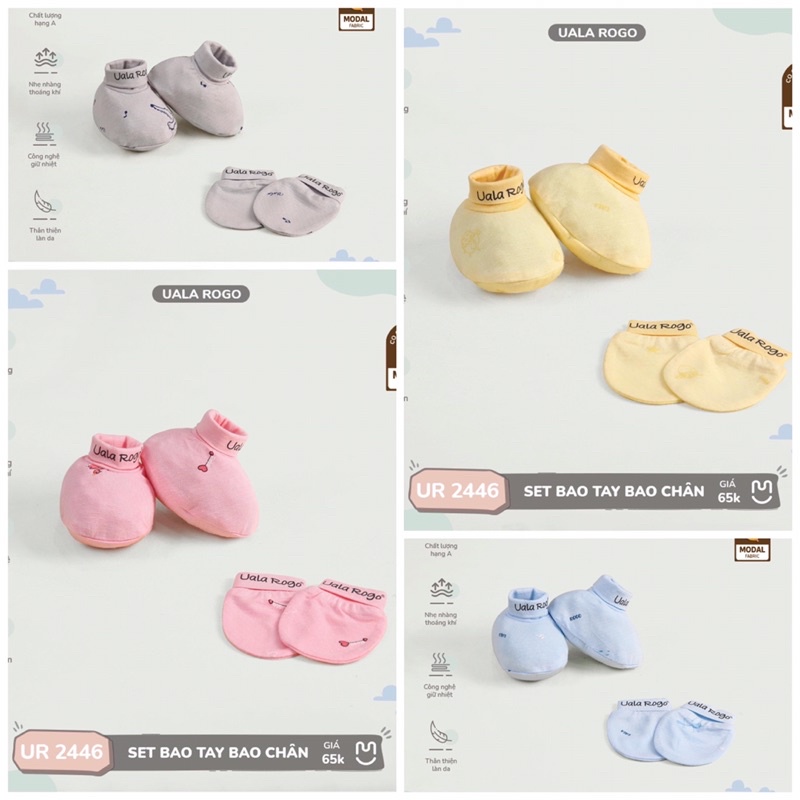 Phụ kiện Mũ, Bao tay chân UALA ROGO ( mẫu mới) , Suzy Baby