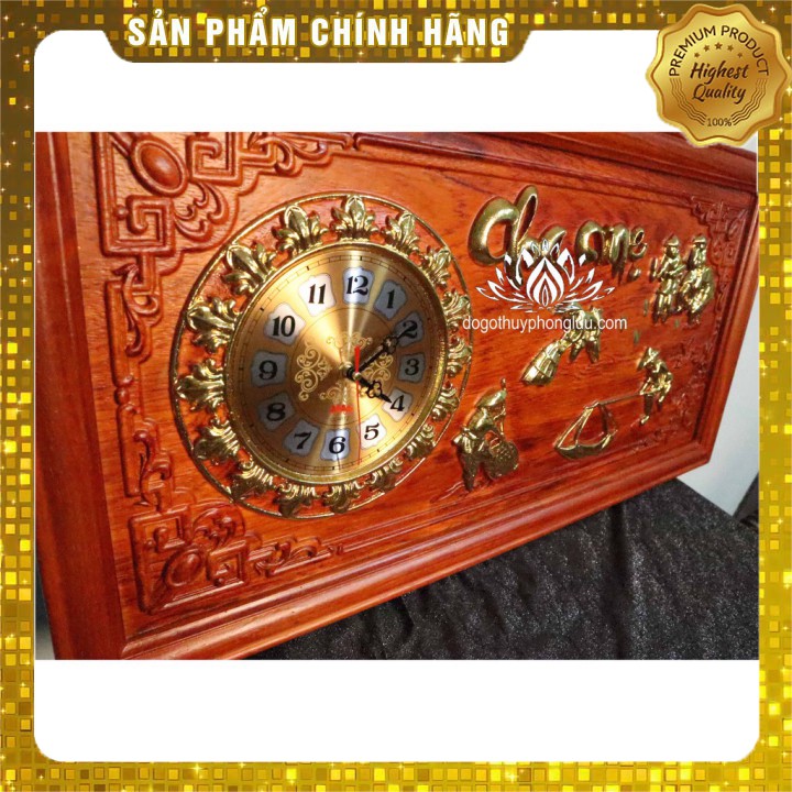 Tranh đồng hồ chữ cham mẹ đồng quê,Tranh cha mẹ gỗ hương cao cấp sang trọng