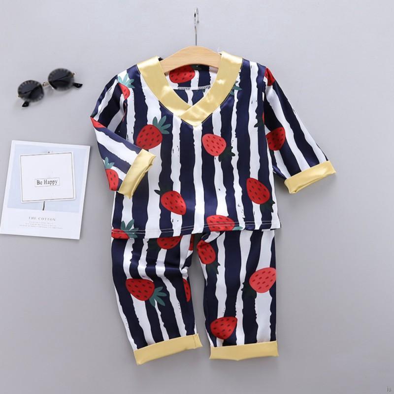 Bộ Đồ Ngủ Pijama Dài Tay In Họa Tiết Hoạt Hình Cho Bé