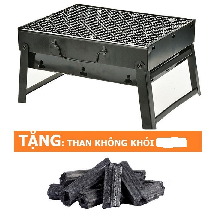 Combo Bếp Nướng Than Hoa Vuông + 1Kg Than Sạch Không Khói + 1 Hộp Cồn Thạch Nhóm Than