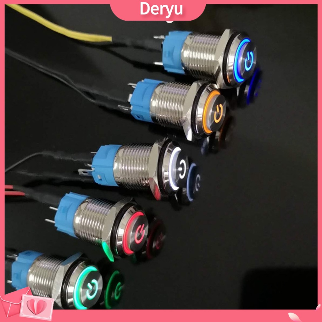 Công tắc đèn LED tự khóa bằng kim loại chống nước 16mm