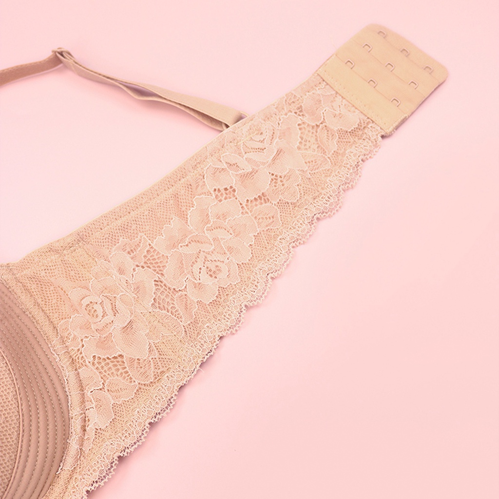 Áo Lót Nữ Ren Có Gọng Nâng Ngực Luperi LUAL874 Thiết Kế Đệm Siêu Mỏng Mát Cho Người Ngực To Bản 3 Móc Trẻ Trung