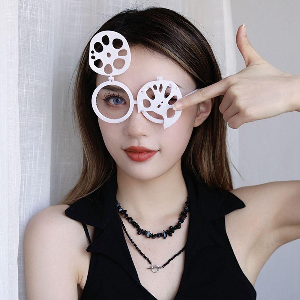 YIYU Gọng Kính Hình Rễ Hoa Sen Phong Cách Halloween Sáng Tạo
