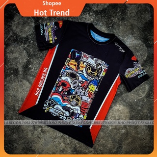 Áo thun t-shirt racing đua xe máy cao cấp vn racing boy - áo thun chibi 3d đua xe rcb cao cấp