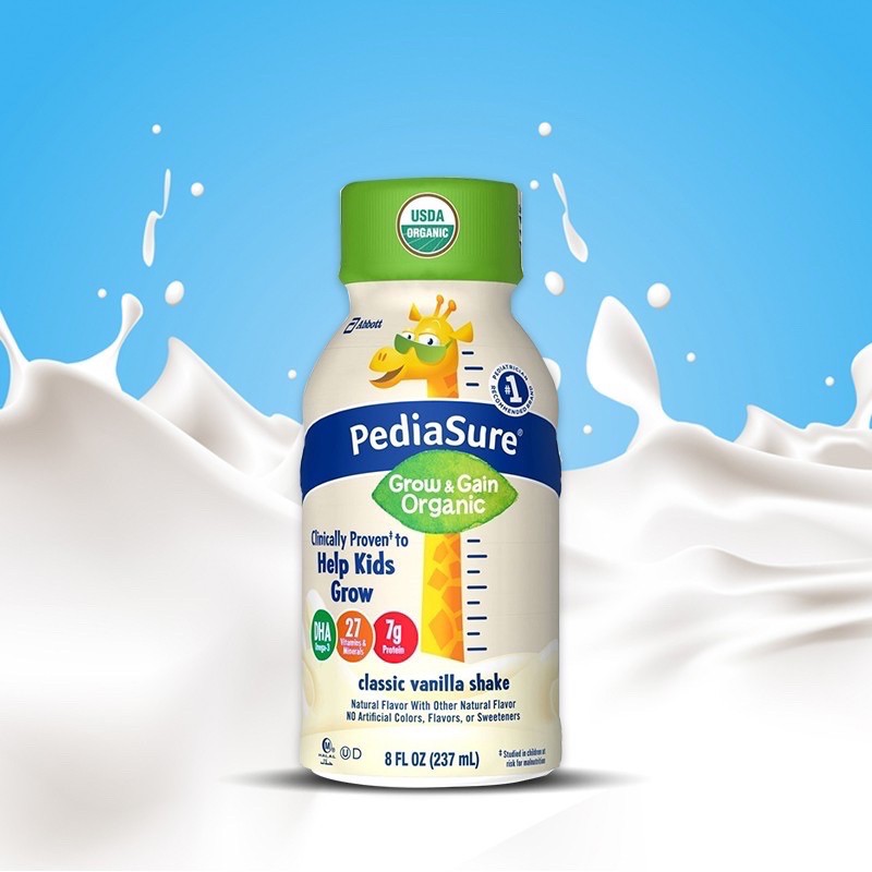 Thùn 24 chai Sữa nước PediaSure Organic Kid’s Nutrition Shake, Non-GMO, Vanilla 237ml