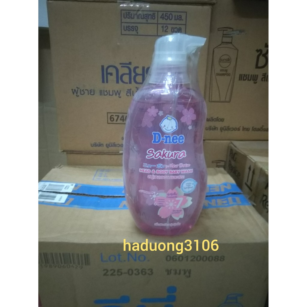 Sữa tắm gội toàn thân Dnee  Sakura thơm mát cho bé 380 ml