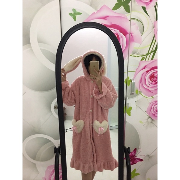 Bộ đồ váy ngủ mùa đông phiên bản Hàn