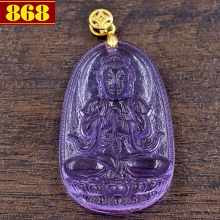 Mặt Phật Đại Nhật Như Lai 5 cm pha lê tím