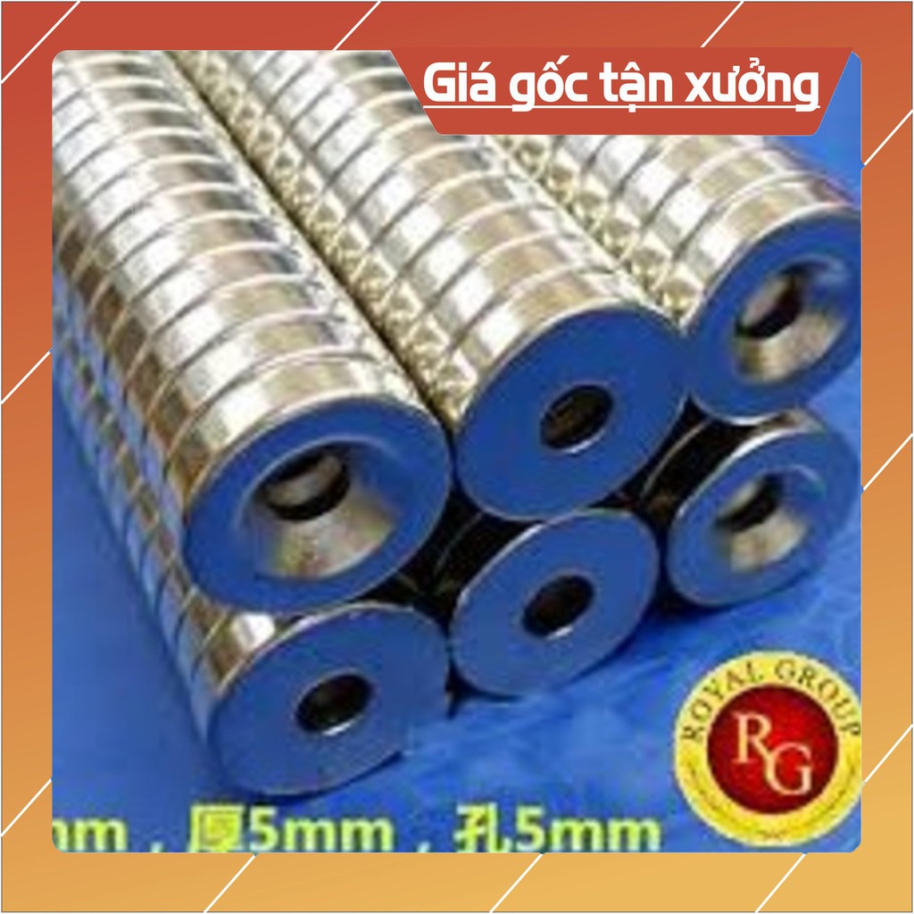 [Xả Kho] Combo 10 viên nam châm siêu cường 20x5mm có lỗ bắt vít.