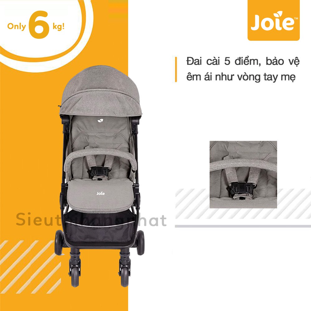 Xe đẩy trẻ em Joie Pact W/ RC&amp;ADPT&amp;TB cho trẻ sơ sinh, giúp bé ngồi thoải mái, có thanh chắn an toàn có thể tháo rời