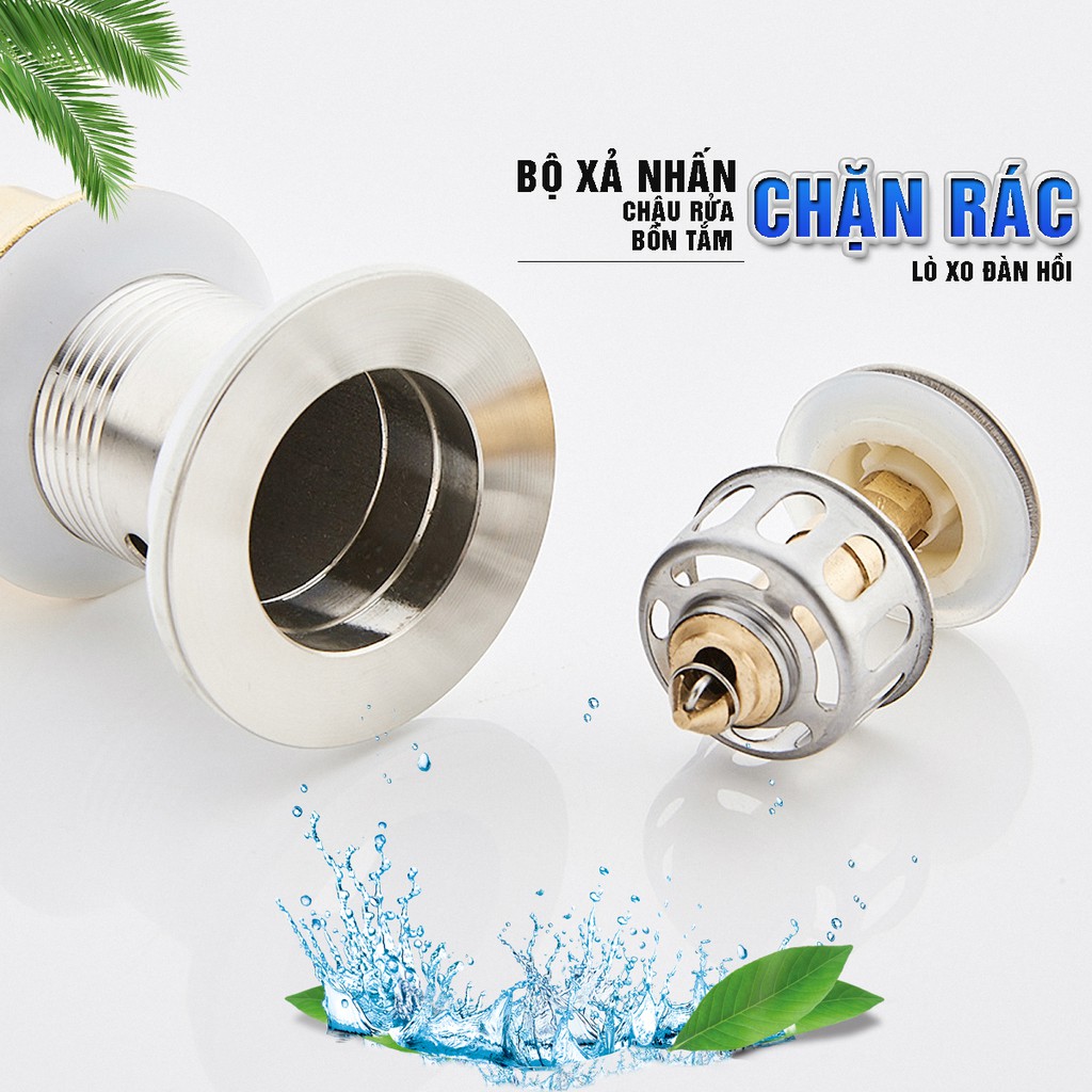 Bộ xả nhấn nút xi phông chậu rửa mặt Lavabo, bồn tắm thay thế kiêm chặn rác, lò xò đàn hồi Dan House 811