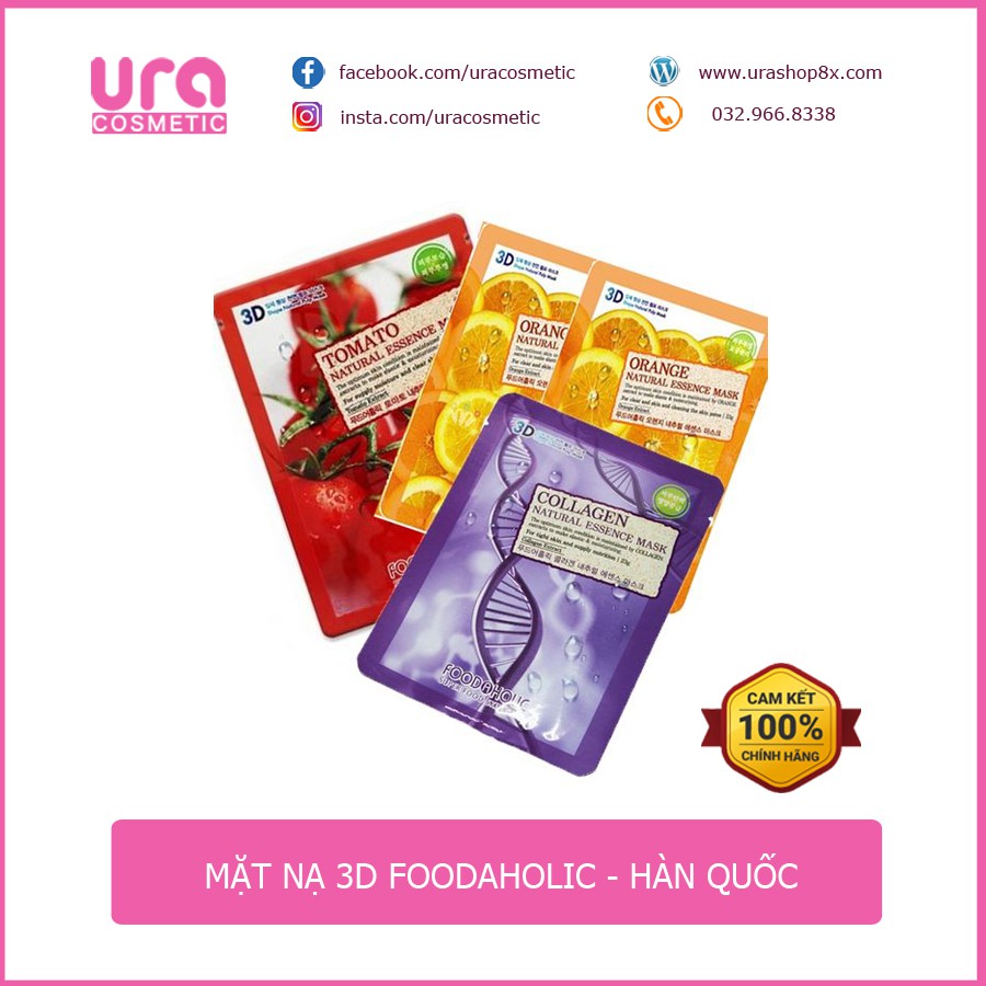 Mặt nạ chiết xuất hoa quả siêu lành tính Hàn Quốc 3D Food a Holic - Giao màu ngẫu nhiên