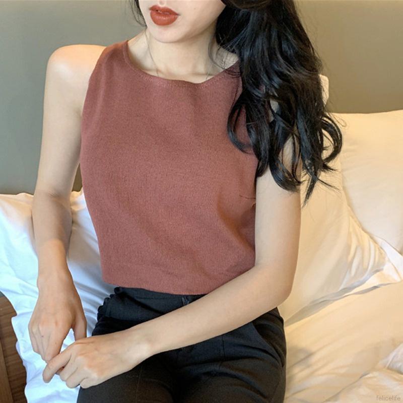 Áo Sát Nách Cổ Tròn Thiết Kế Hở Lưng Quyến Rũ