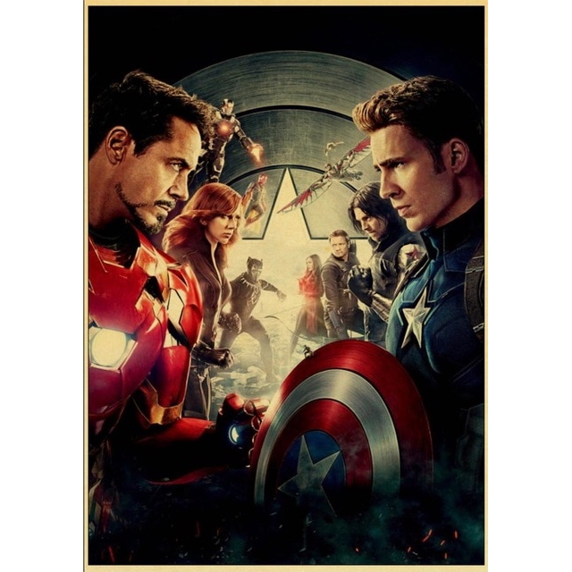 Áp phích dán tường trang trí hình siêu anh hùng Marvel