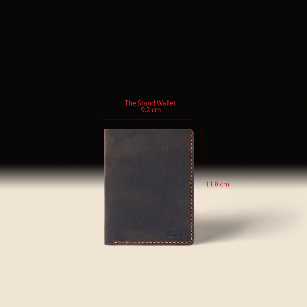 Ví Đứng Da Sáp Đựng Giấy Tờ Cũ Handmade LEALUX The Stand Wallet