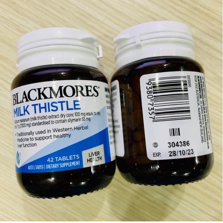 [Hàng chuẩn Úc] Viên bổ gan thải độc gan từ CÂY KẾ SỮA ÚC - Blackmores Milk Thistle 42 viên DATE 2023