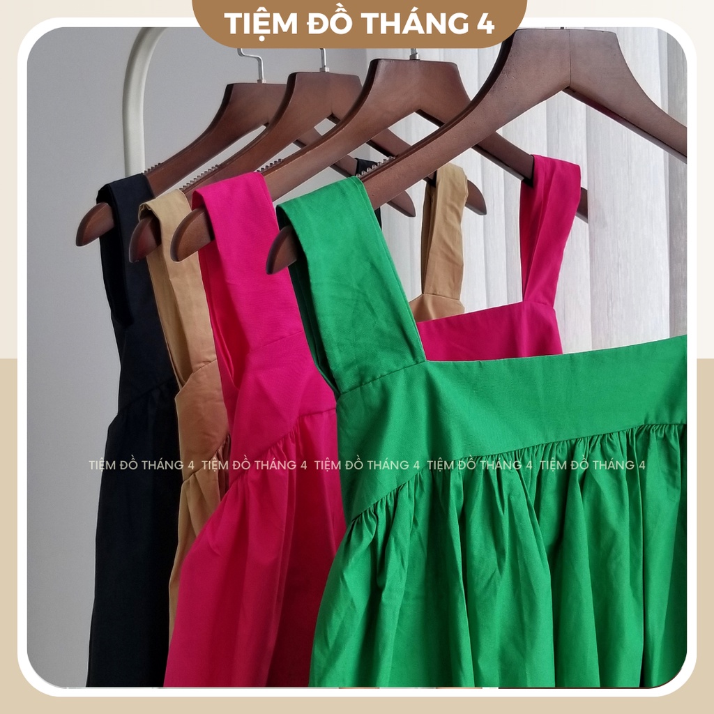 Đầm Babydoll 2 Dây TIỆM ĐỒ THÁNG 4 Váy Hở Lưng 2 Dây Bản To Đi Chơi Đi Biển  YIKO DRESS  alohashop91
