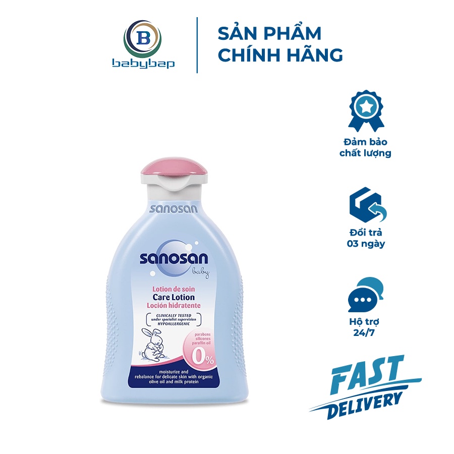 Sữa dưỡng thể chiết xuất Olive Hữu cơ Sanosan 200ml Duy Trì Độ Ẩm Tự Nhiên Cho Da