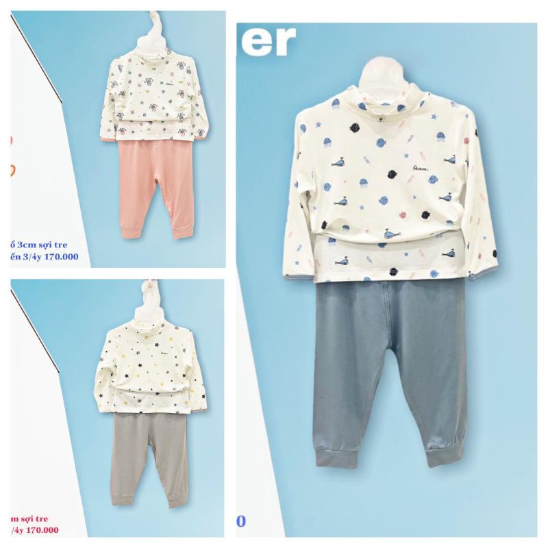 Bộ quần áo dài tay cổ 3p Avaler size 6m đến 4y
