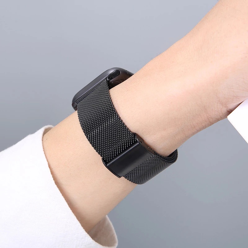 Dây đeo đồng hồ Jansin bằng kim loại dạng lưới thích hợp cho Apple Watch 7 band 45mm 41mm 44mm 40mm 42mm 38mm