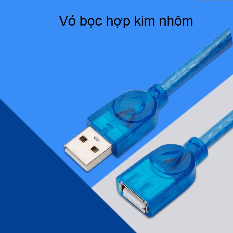 Dây nối dài USB 1.5M 3M chống nhiễu màu xanh hoặc đen dùng cho laptop PC hoặc nối dài đèn LED