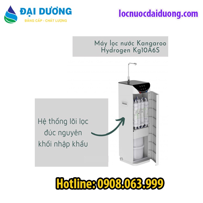 MÁY LỌC NƯỚC KANGAROO HYDROGEN SLIM KG10A6S (1 VÒI/ 3 CHỨC NĂNG NÓNG - LẠNH - NGUỘI) vũng tàu, hcm