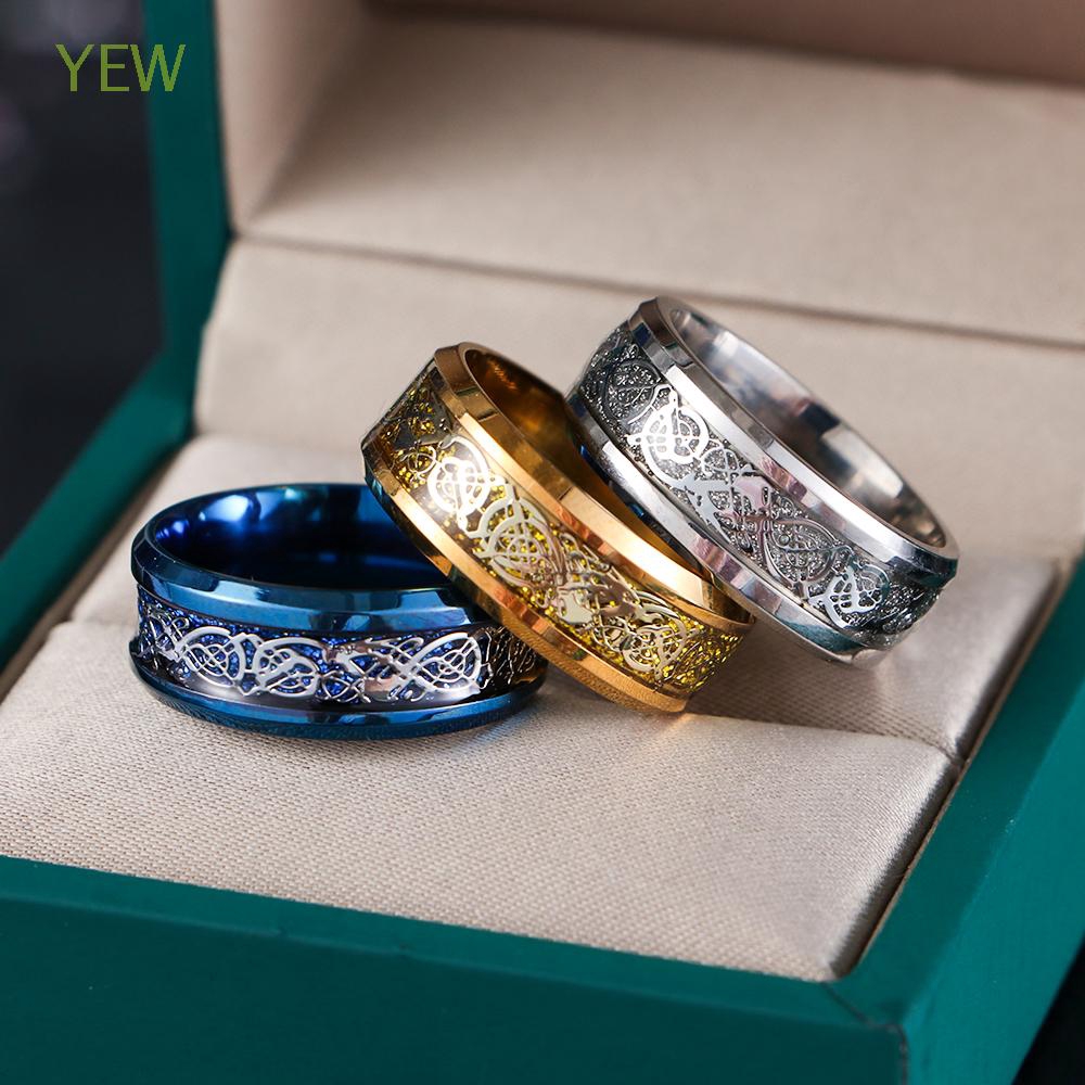 Nhẫn Thép Titanium 8mm Phong Cách Cổ Điển Cho Nam