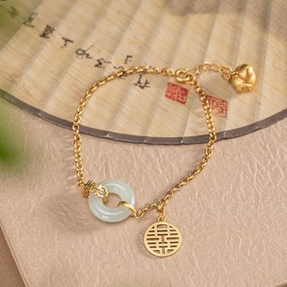 Mặt dây chuyền bằng đá ngọc bích tự nhiên mạ vàng / bạc 925