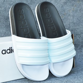 Dép Adidas Sample 06/2019 màu đen trắng quai trắng 3D