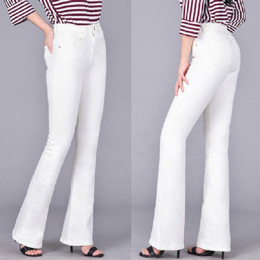 Quần jeans nữ, quần bò nữ loe dài co giãn