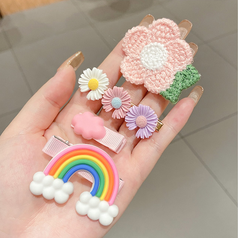 Set 14 Kẹp Tóc Hình Trái Cây/Hoa/Trái Cây Dễ Thương Cho Bé Gái