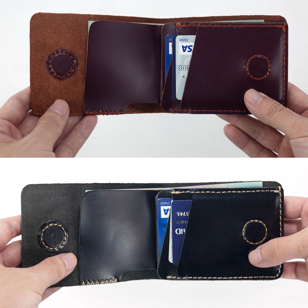 Ví sen 3 PLUS- da bò Pullup V123-Da thật-BH 12 tháng-Full hộp