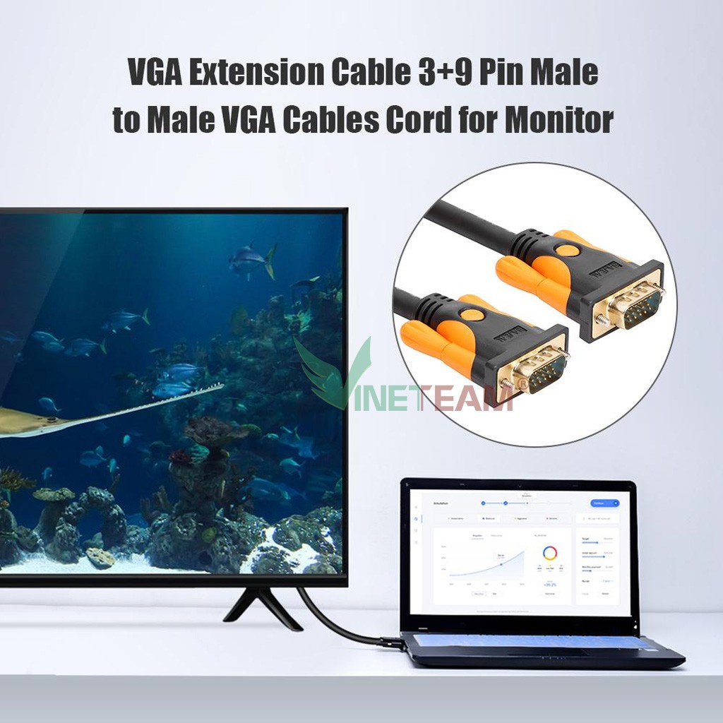 Cáp VGA 1080P 3m chuẩn 3+9 Bajeal Vga Sang Vga Cho Màn Hình Máy Chiếu -DC4448