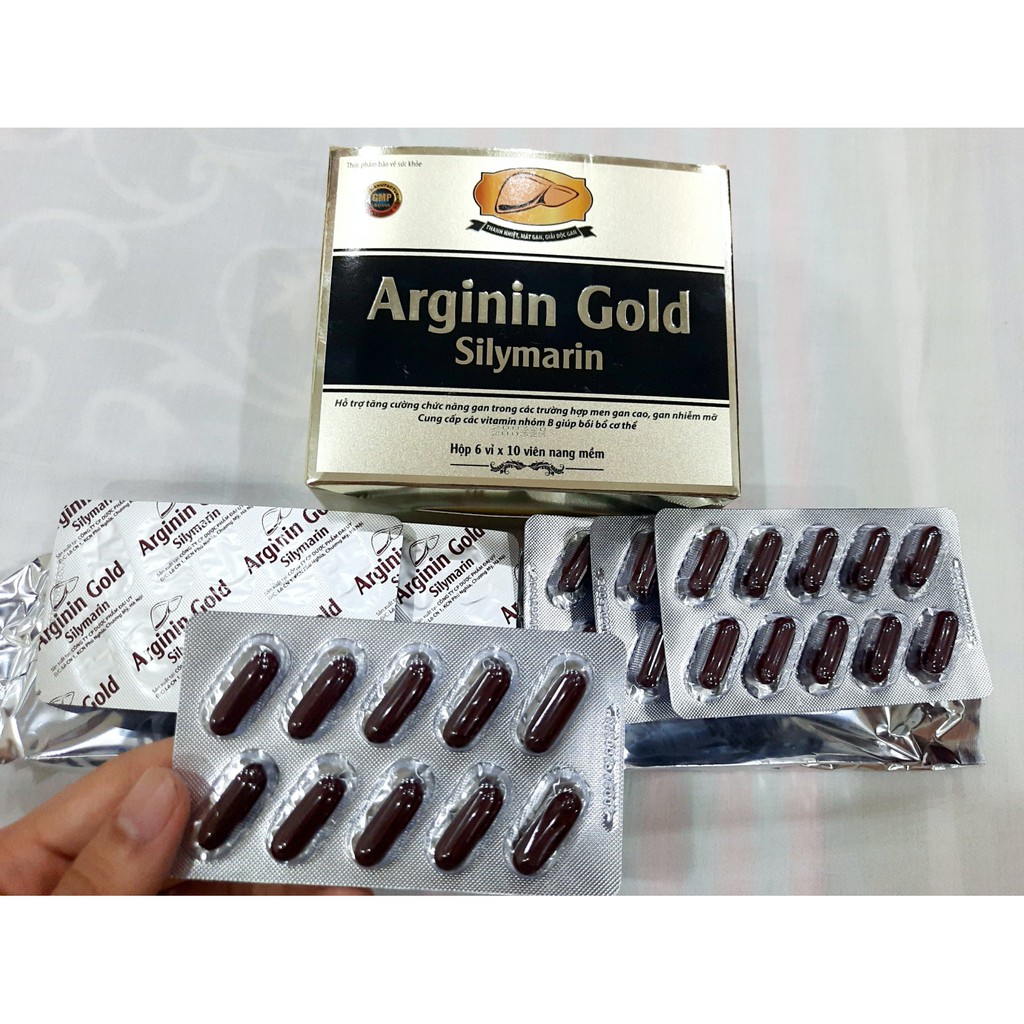 Bổ gan Đại Uy - Arginin Gold Silymarin (Hộp 6 vỉ x 10 viên nang mềm) | BigBuy360 - bigbuy360.vn