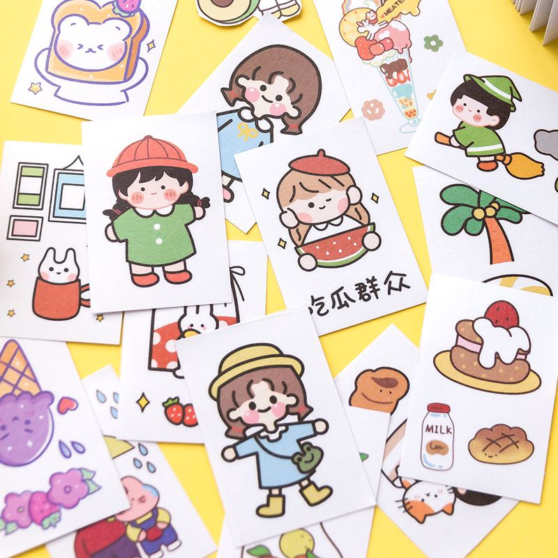 1 cuốn sổ lưu trữ hình dán sticker mini 50 tấm
