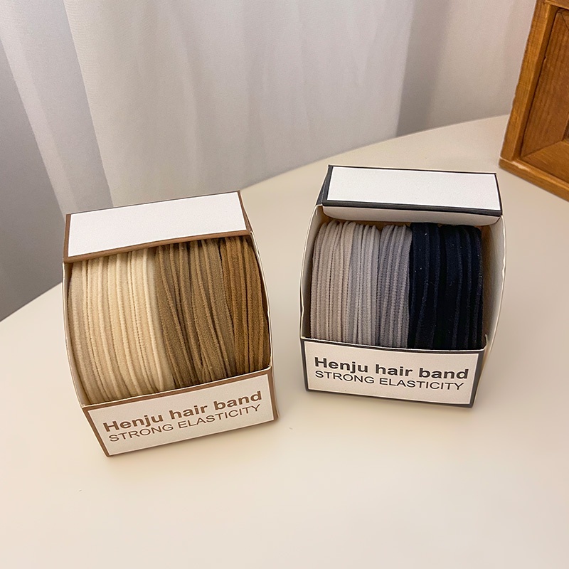Set 5 Dây Buộc Tóc Cao Su Co Giãn Tốt Thiết Kế Đơn Giản Cho Nữ