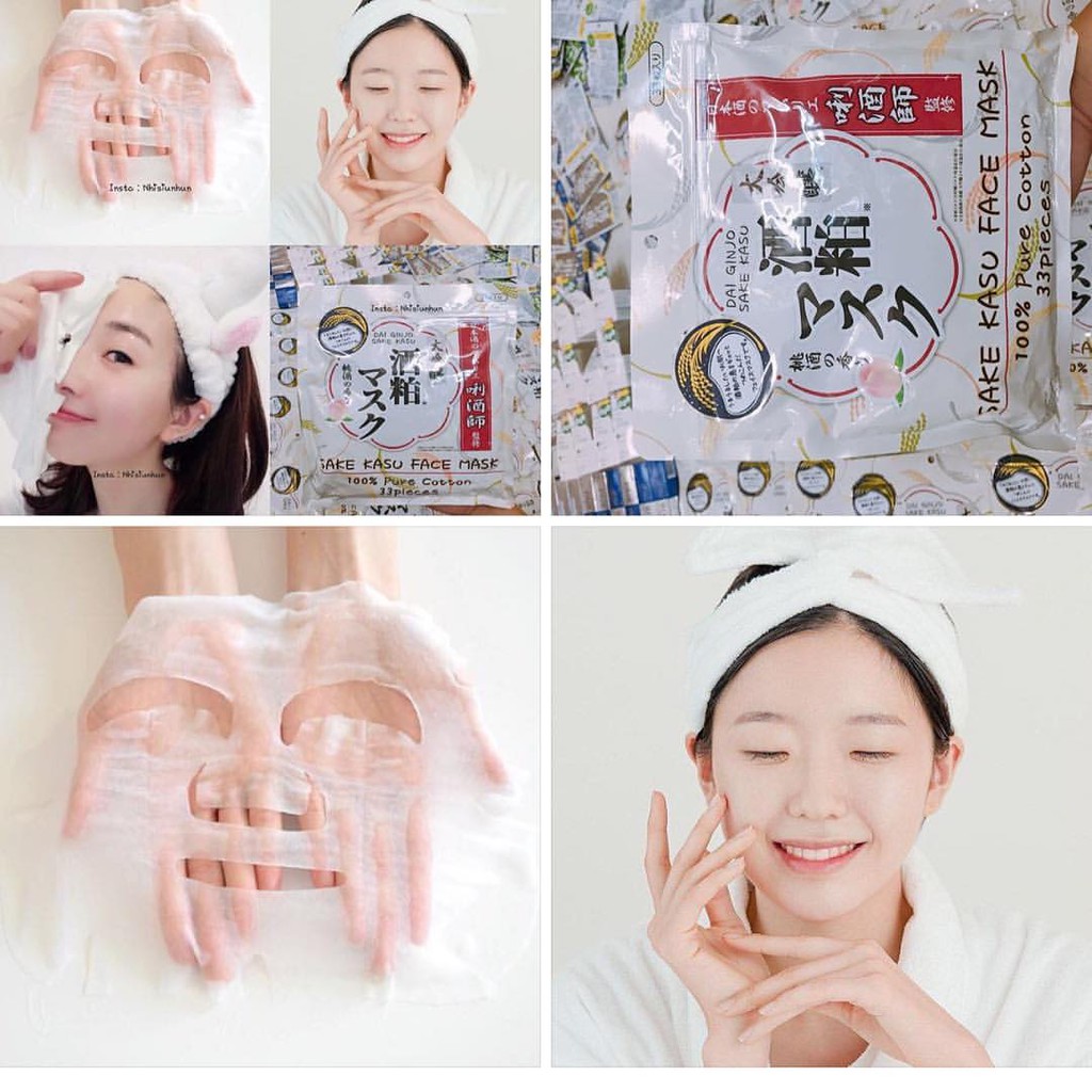 Mặt Nạ Sake Kasu Face Mask Nhật 33 miếng